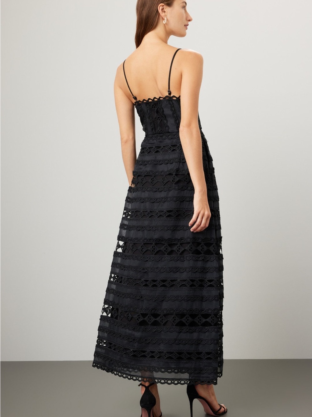Endless Rose Black Lace Maxi Dress with Spaghetti Straps - Picture 3 of 8